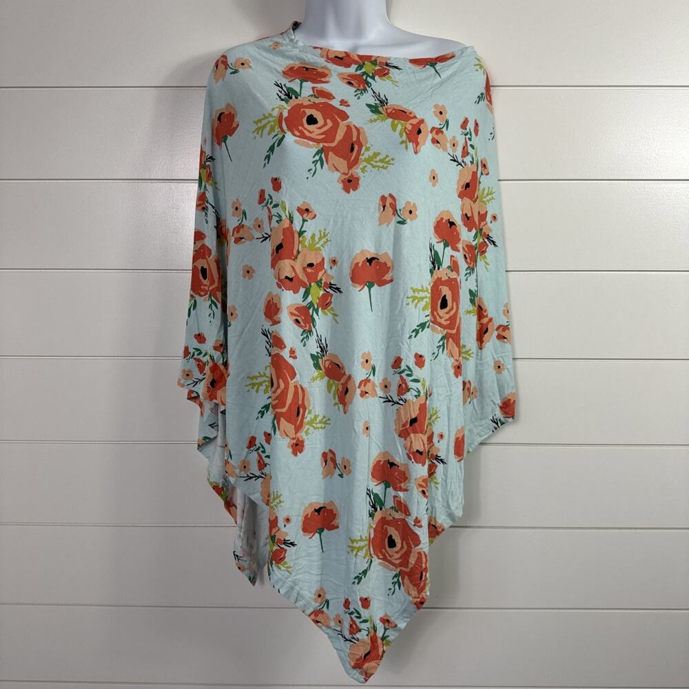 Milkmaid Goods Nursing Poncho & Car Seat Cover Light Blue Floral Print